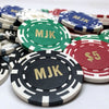 Custom Hot Stamped Poker Chips - 11.5 Gram Four I Chip - Letters & Denominations