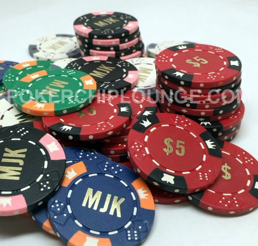 Custom Hot Stamped Poker Chips - 11.5 Gram Triple Crown - Letters & Denominations