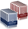 Unbranded Red Blue Pinochle Playing Cards - QTY 12