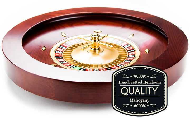 Casino Grade Deluxe Wooden Roulette Wheel - 19.5 inch