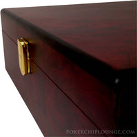 Exterior View - 200 Capacity Mahogany Wood Poker Case