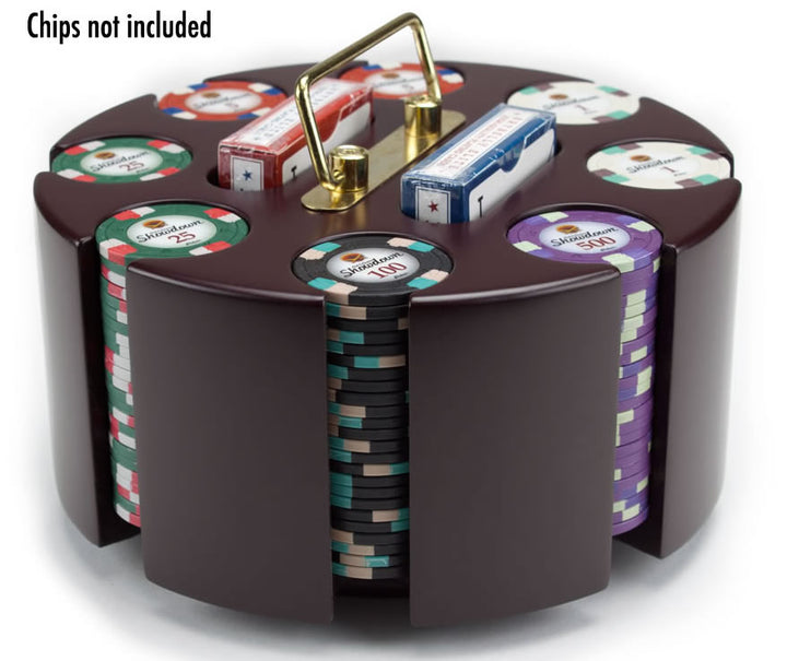 200 Capacity Wooden Poker Chip Carousel Case