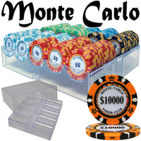 Monte Carlo 14 Gram Clay Poker Chips in Acrylic Trays - 200 Ct.