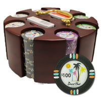 Desert Heat 13.5 Gram Clay Poker Chips in Wood Carousel - 200 Ct.