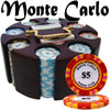 Monte Carlo 14 Gram Clay Poker Chips in Wood Carousel - 200 Ct.