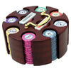 Scroll 10 Gram Ceramic Poker Chips in Wood Carousel - 200 Ct.