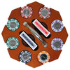 Coin Inlay 15 Gram Clay Poker Chips in Wood Carousel - 200 Ct.