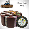 Desert Heat 13.5 Gram Clay Poker Chips in Wood Carousel - 200 Ct.