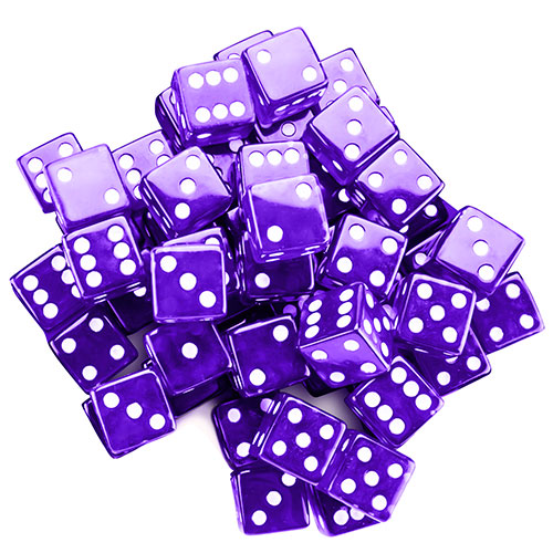 25 Purple Dice - 19 mm