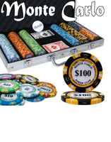 Monte Carlo 14 Gram Clay Poker Chips in Standard Aluminum Case - 300 Ct.