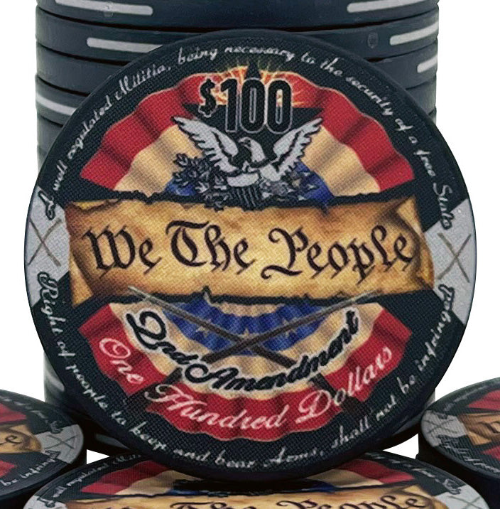 The 2nd Amendment Ceramic Poker Chip - $100 Zoom