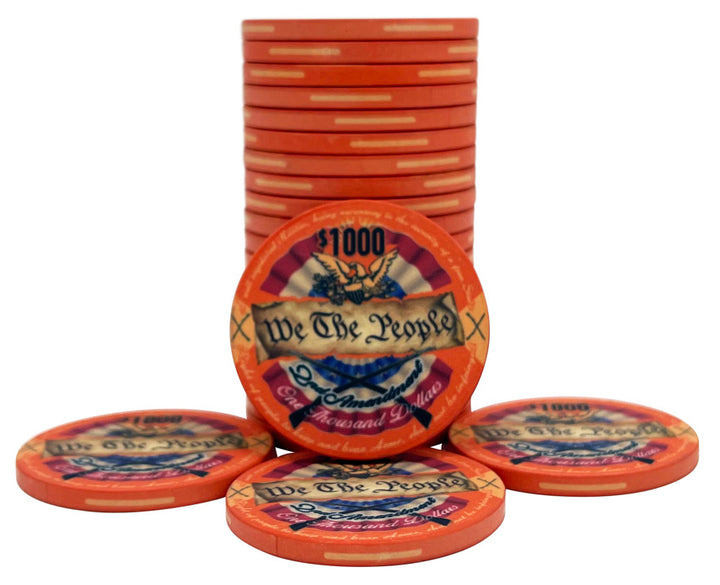 2nd Amendment Ceramic Poker Chip - $1000