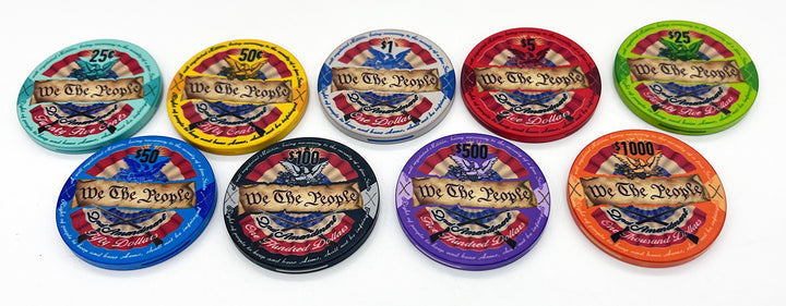 The 2nd Amendment Ceramic Poker Chip Sample Pack - 9 Chips