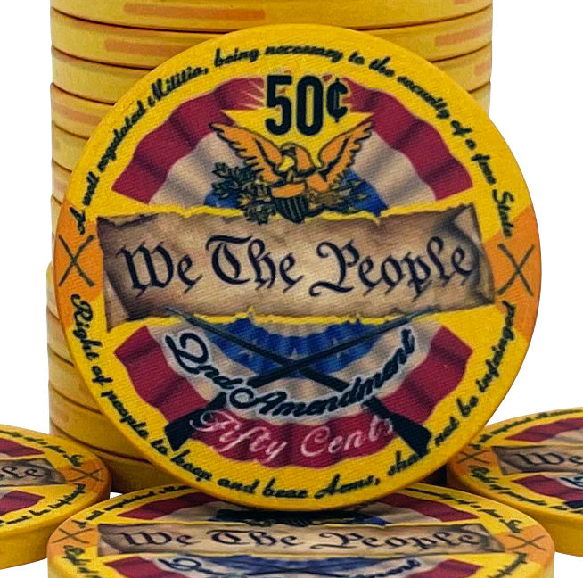 10 Gram Ceramic Custom Poker Chips - Semi Custom - The 2nd Amendment