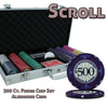 Scroll 10 Gram Ceramic Poker Chips in Standard Aluminum Case - 300 Ct.