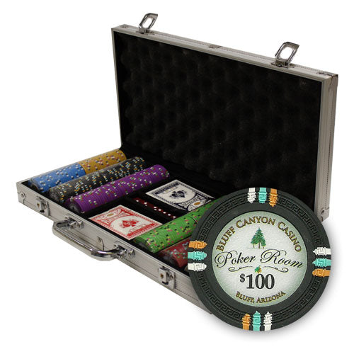 Bluff Canyon 13.5 Gram Clay Poker Chips in Standard Aluminum Case - 300 Ct.