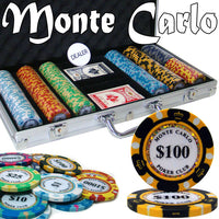 Monte Carlo 14 Gram Clay Poker Chips in Standard Aluminum Case - 300 Ct.