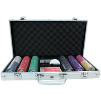 Scroll 10 Gram Ceramic Poker Chips in Standard Aluminum Case - 300 Ct.