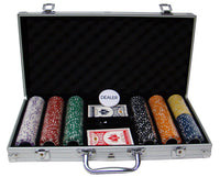 Coin Inlay 15 Gram Clay Poker Chips in Standard Aluminum Case - 300 Ct.