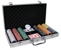 Coin Inlay 15 Gram Clay Poker Chips in Standard Aluminum Case - 300 Ct.