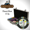 Desert Heat 13.5 Gram Clay Poker Chips in Standard Aluminum Case - 300 Ct.