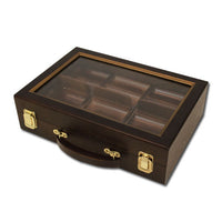 Milano 10 Gram Clay Poker Chips in Wood Walnut Case - 300 Ct.