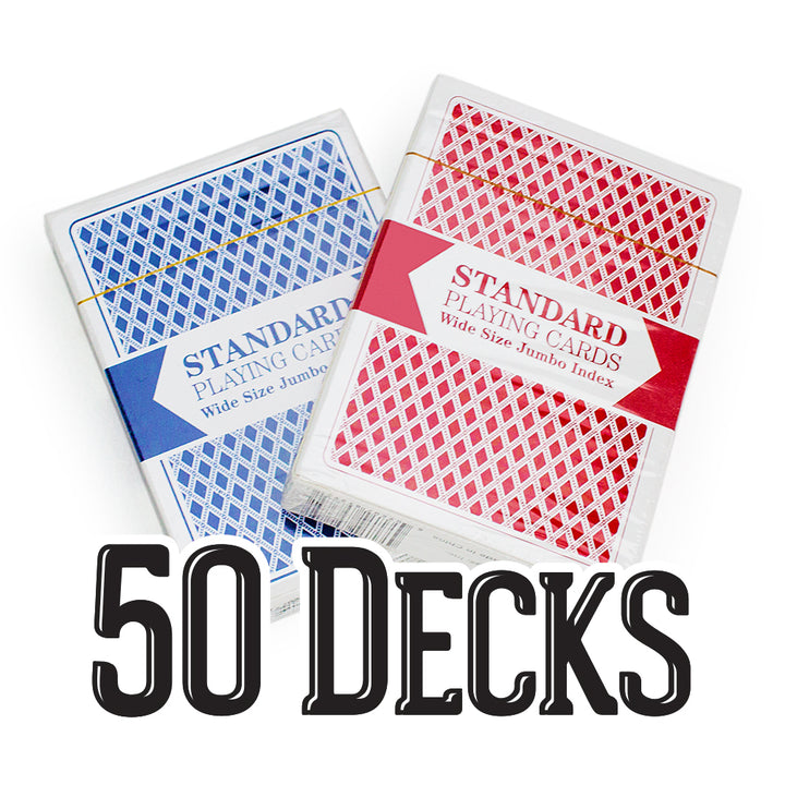 Unbranded Red Blue Poker Size Jumbo Index Playing Cards - QTY 50