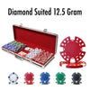 Diamond Suited 12.5 Gram ABS Poker Chips in Black Aluminum Case - 500 Ct.