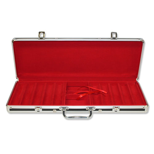 500 Capacity Aluminum Red Interior Poker Chip Case