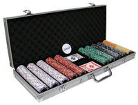 Coin Inlay 15 Gram Clay Poker Chips in Standard Aluminum Case - 500 Ct.