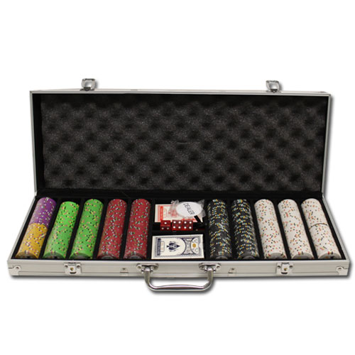 Bluff Canyon 13.5 Gram Clay Poker Chips in Standard Aluminum Case - 500 Ct.