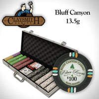 Bluff Canyon 13.5 Gram Clay Poker Chips in Standard Aluminum Case - 500 Ct.