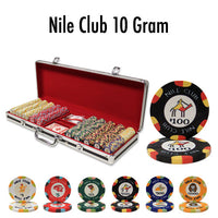 Nile Club 10 Gram Ceramic Poker Chips in Black Aluminum Case - 500 Ct.