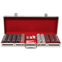 Ace King Suited 14 Gram Clay Poker Chips in Black Aluminum Case - 500 Ct.