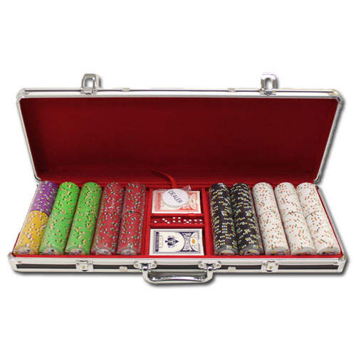 Bluff Canyon 13.5 Gram Clay Poker Chips in Black Aluminum Case - 500 Ct.