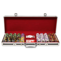 King's Casino 14 Gram Clay Poker Chips in Black Aluminum Case - 500 Ct.