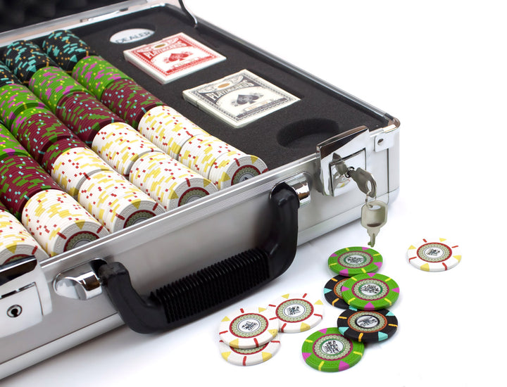 The Mint 13.5 Gram Clay Poker Chips in Deluxe Aluminum Case - 500 Ct.