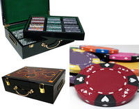 Ace King Suited 14 Gram Clay Poker Chips in Wood Hi Gloss Case - 500 Ct.