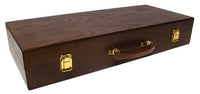 Scroll 10 Gram Ceramic Poker Chips in Wood Walnut Case - 500 Ct.