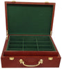 Interior View - 500 Capacity Mahogany Wood Poker Case