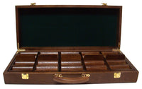 500 Capacity Walnut Wooden Poker Chip Case