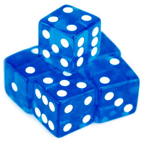 5 Blue Dice - 19 mm