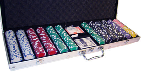 Diamond Suited 12.5 Gram ABS Poker Chips in Aluminum Case - 600 Ct.