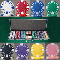 Diamond Suited 12.5 Gram ABS Poker Chips in Aluminum Case - 600 Ct.