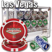 Las Vegas 14 Gram Clay Poker Chips in Acrylic Carrier - 600 Ct.