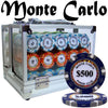 Monte Carlo 14 Gram Clay Poker Chips in Acrylic Carrier - 600 Ct.