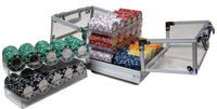 Coin Inlay 15 Gram Clay Poker Chips in Acrylic Carrier - 600 Ct.