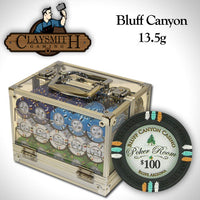 Bluff Canyon 13.5 Gram Clay Poker Chips in Acrylic Carrier - 600 Ct.