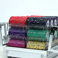 Scroll 10 Gram Ceramic Poker Chips in Acrylic Carrier - 600 Ct.