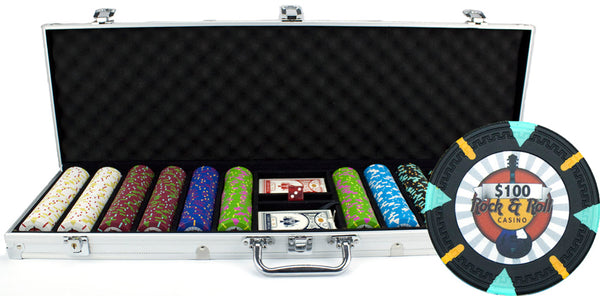 Rock & Roll 13.5 Gram Clay Poker Chips in Aluminum Case - 600 Ct.